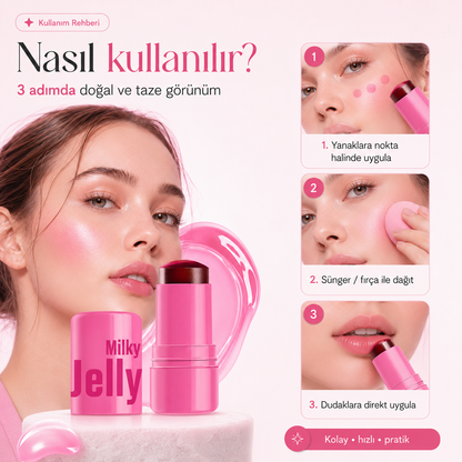 Milky Jelly Doğal Görünüm Dudak ve Yanak Renklendirici Allık